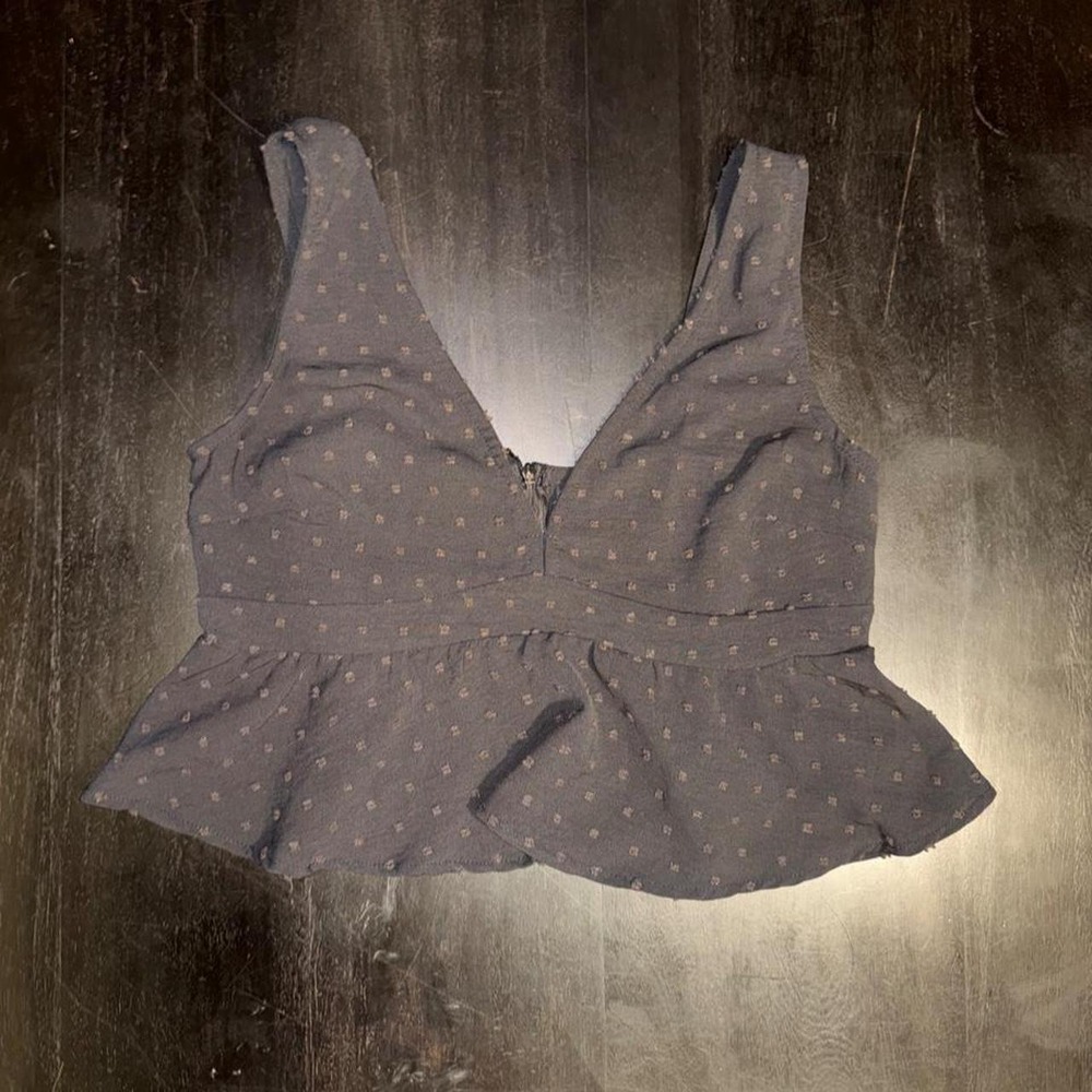 SHEIN gray polka dot top